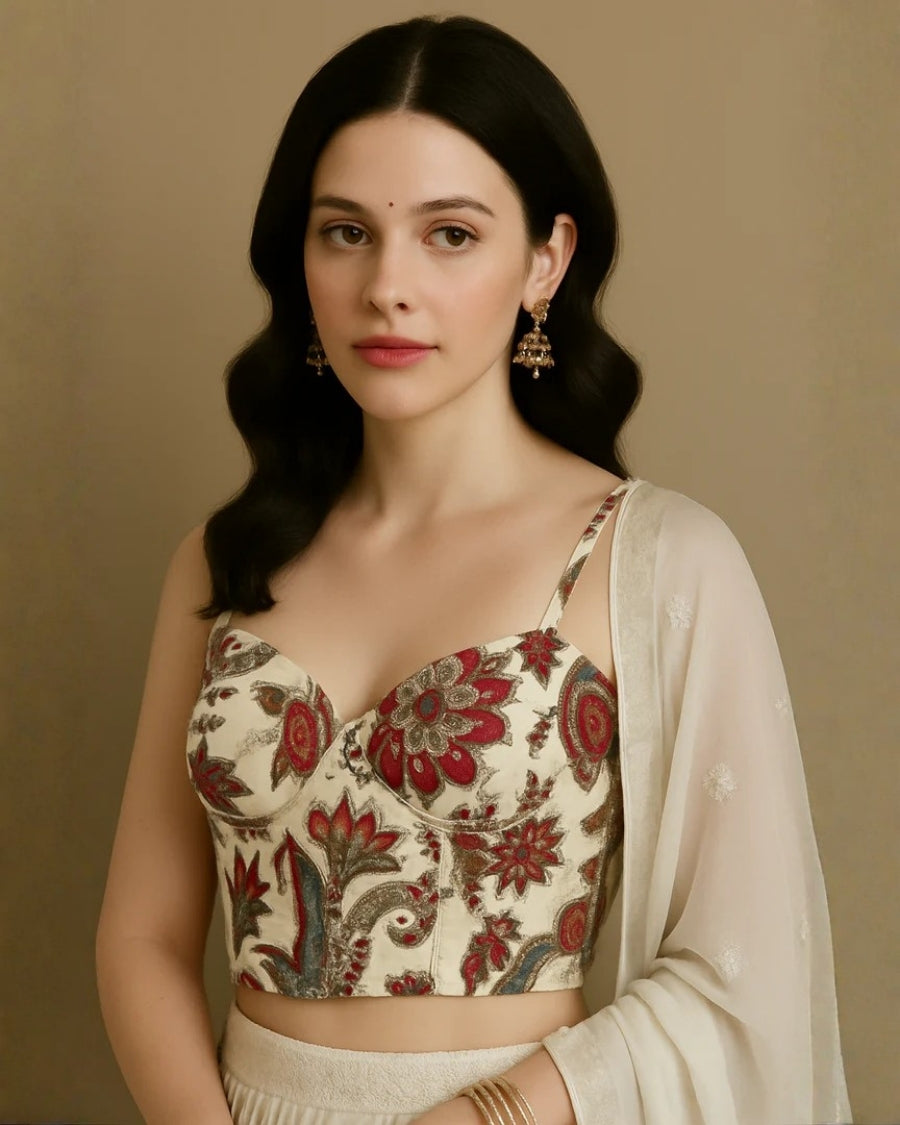 Ivory Bloom Corset Blouse
