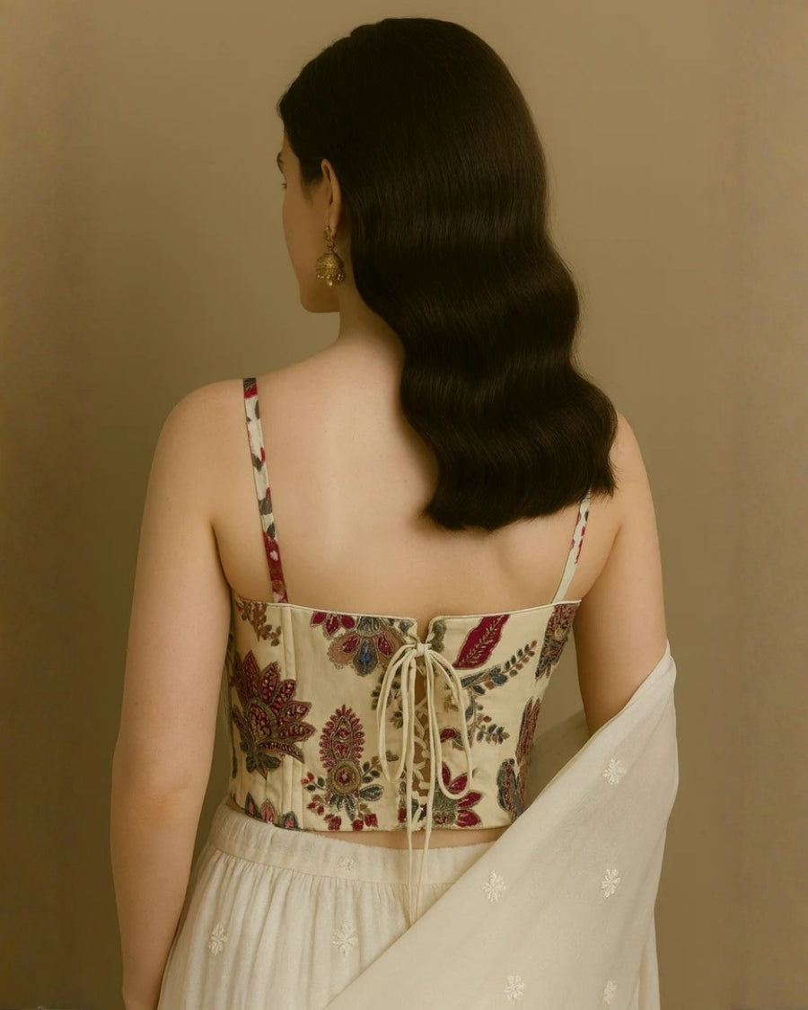 Ivory Bloom Corset Blouse