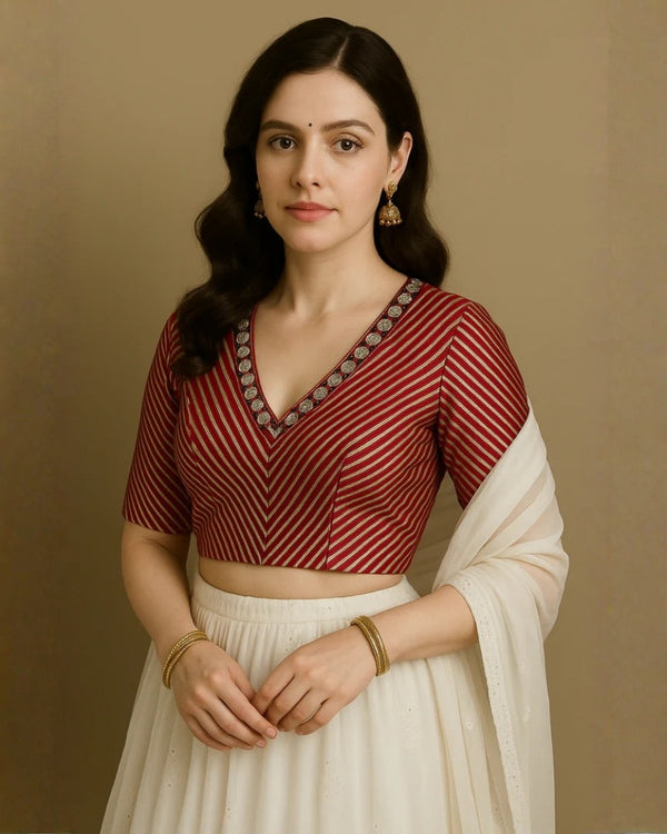 Suhani Red Silk Blouse
