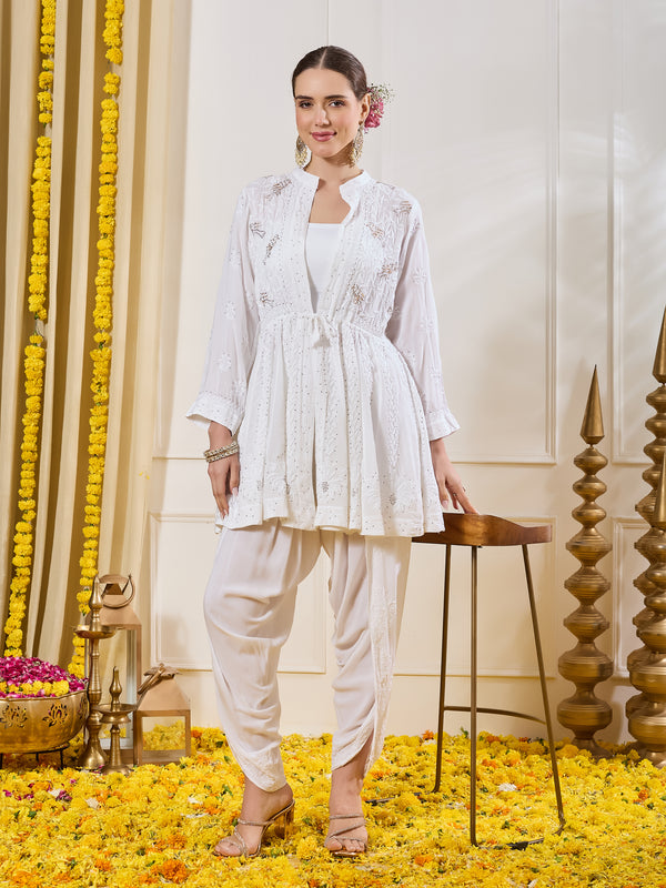 The Elara Peplum Shrug Set