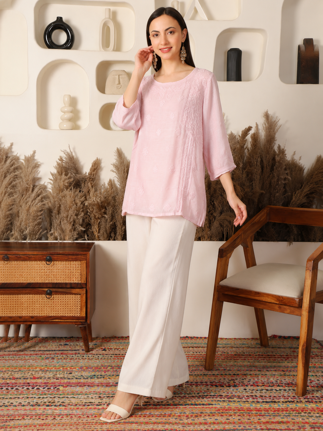 Ayla Muslin Blush Pink Top