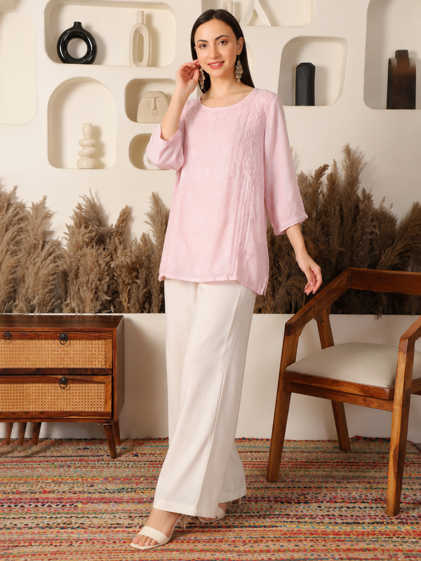 Ayla Muslin Blush Pink Top