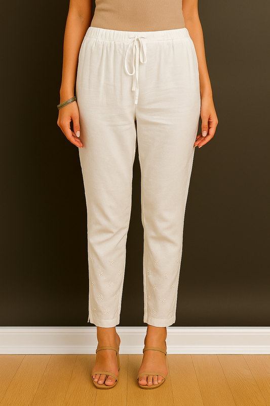 Chikankari Chanderi Pant