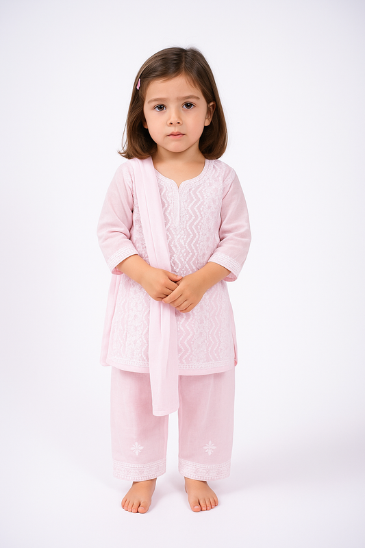 Chikankari Kids Suit Set