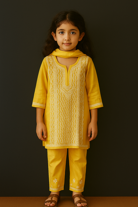 Chikankari Kids Suit Set