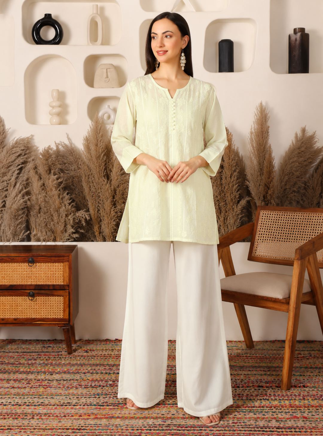 Meher Cotton Mul Yellow Anarkali Top