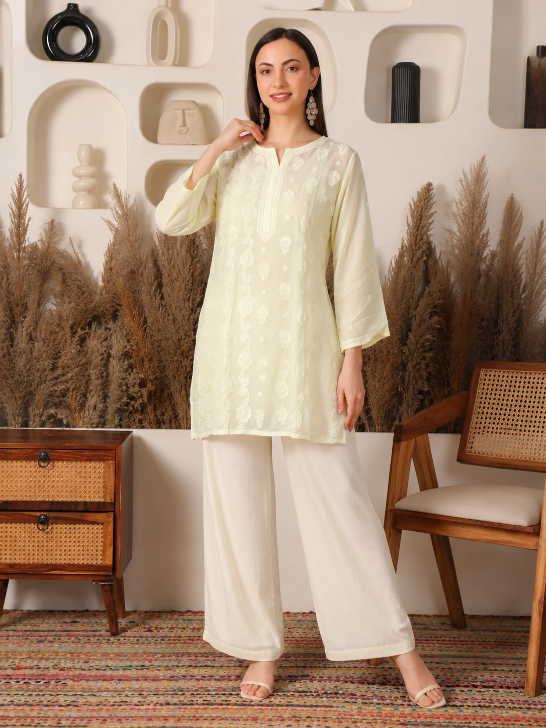 Mahira Georgette Pastel Yellow Top