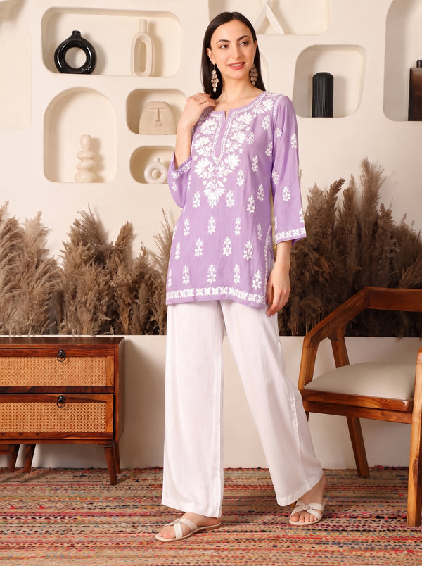 Ghaara Modal Lavender Chikankari Kurta