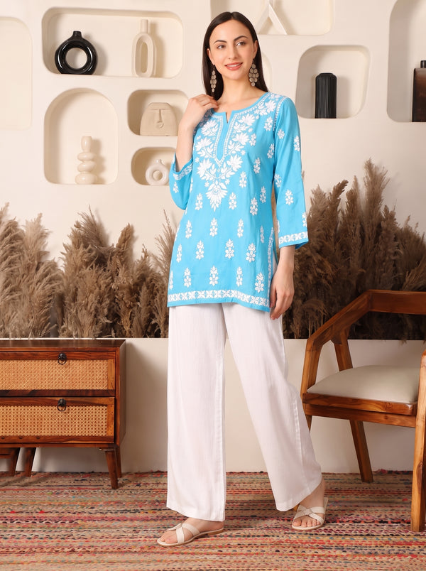 Ghaara Modal Blue Chikankari Kurta