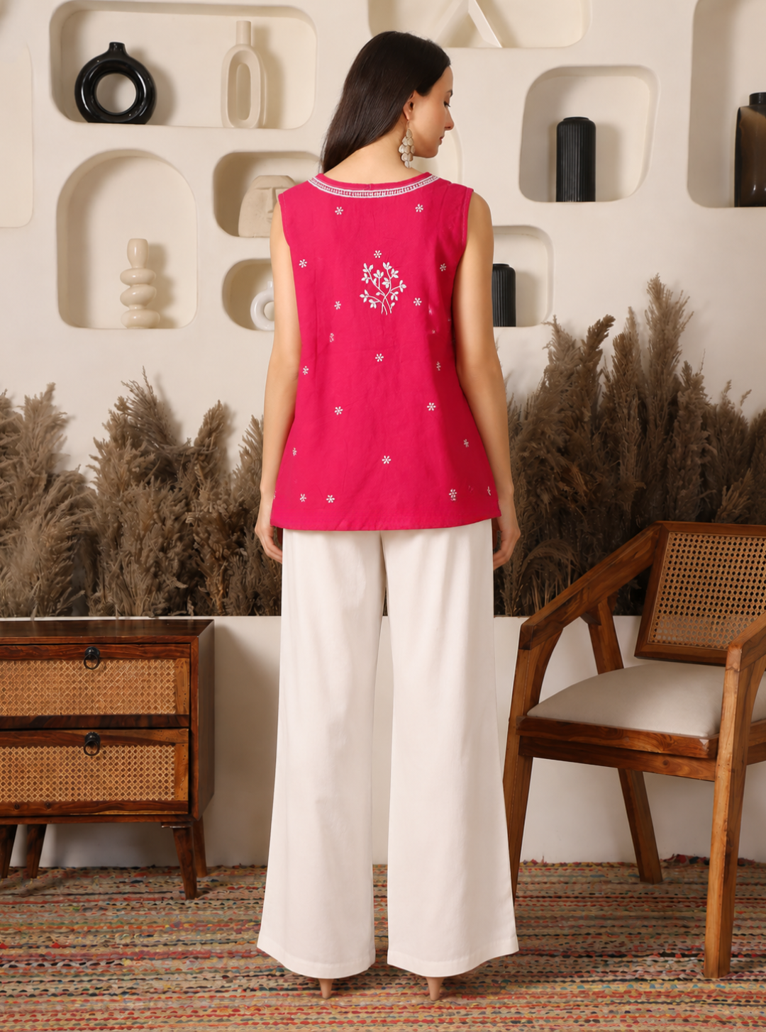 Sahar Georgette Rose Pink Top
