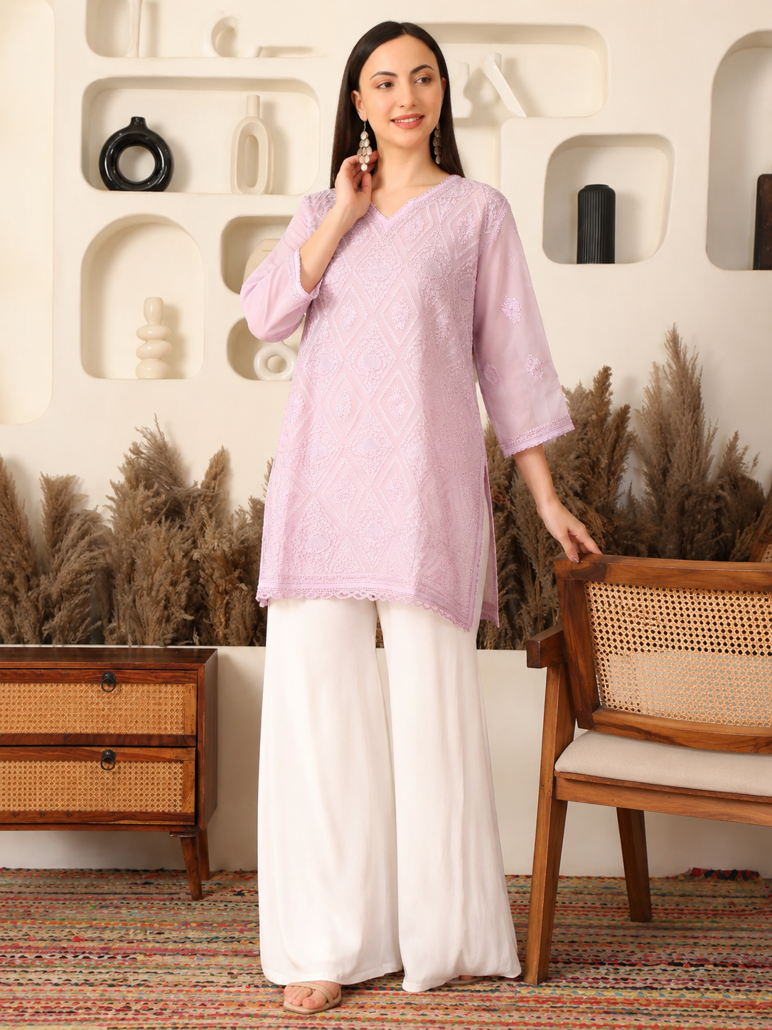 Avira Georgette Pastel Pink Kurta