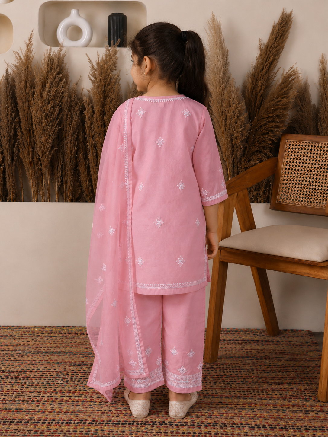 Nazakat Cotton Pink Suit Set