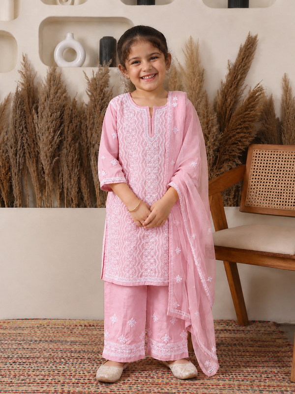 Nazakat Cotton Light Pink Suit Set
