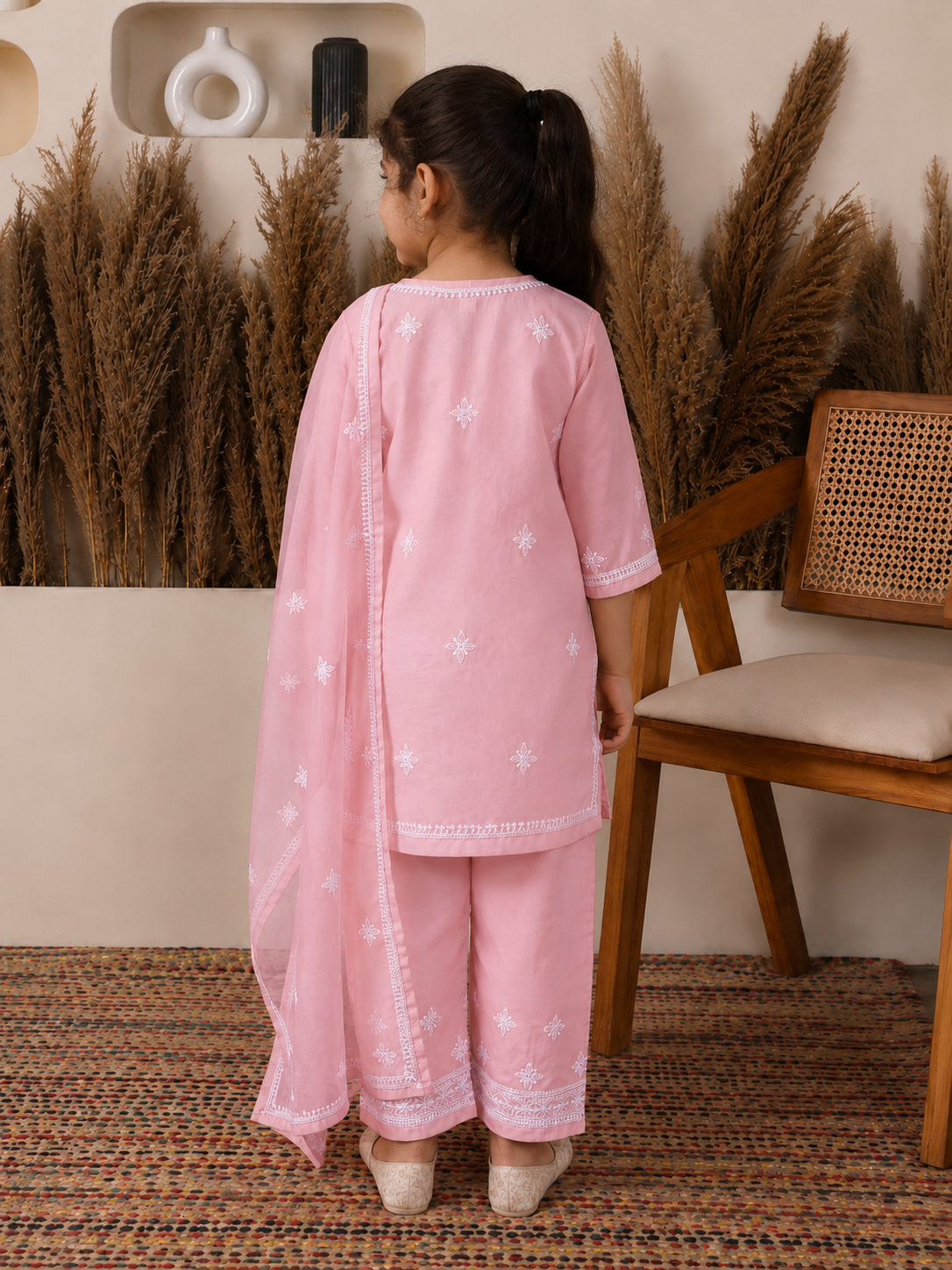 Nazakat Cotton Light Pink Suit Set