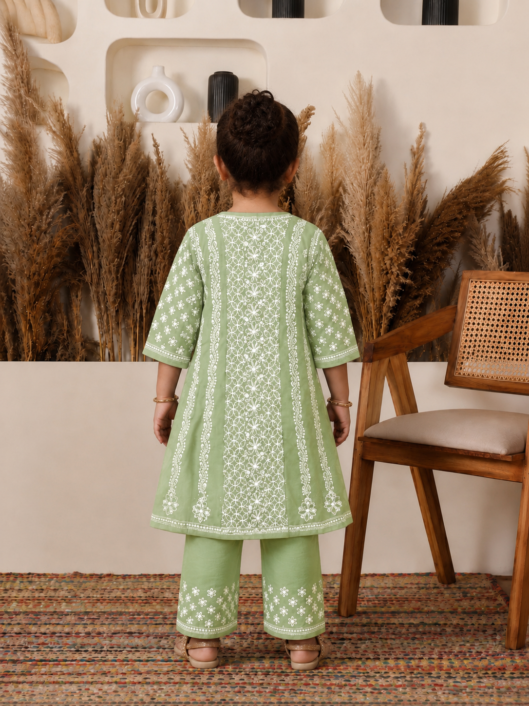 Shehzadi Cotton Green Anarkali Set