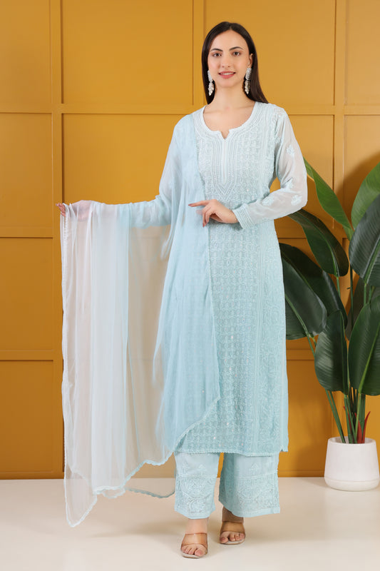 Roshan -e- Shimmer Chikankari Ensemble
