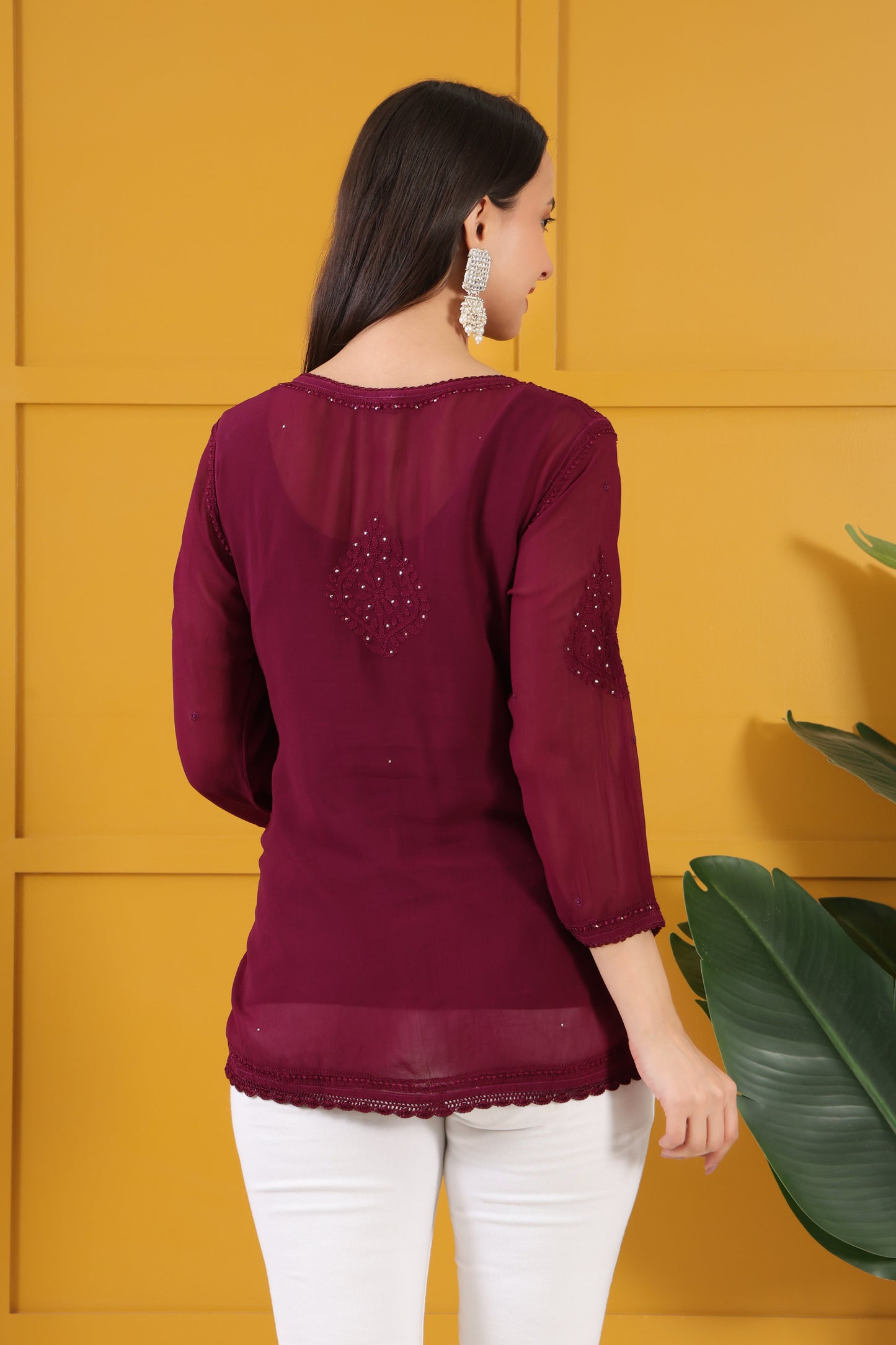 Mehza Chikankari Top