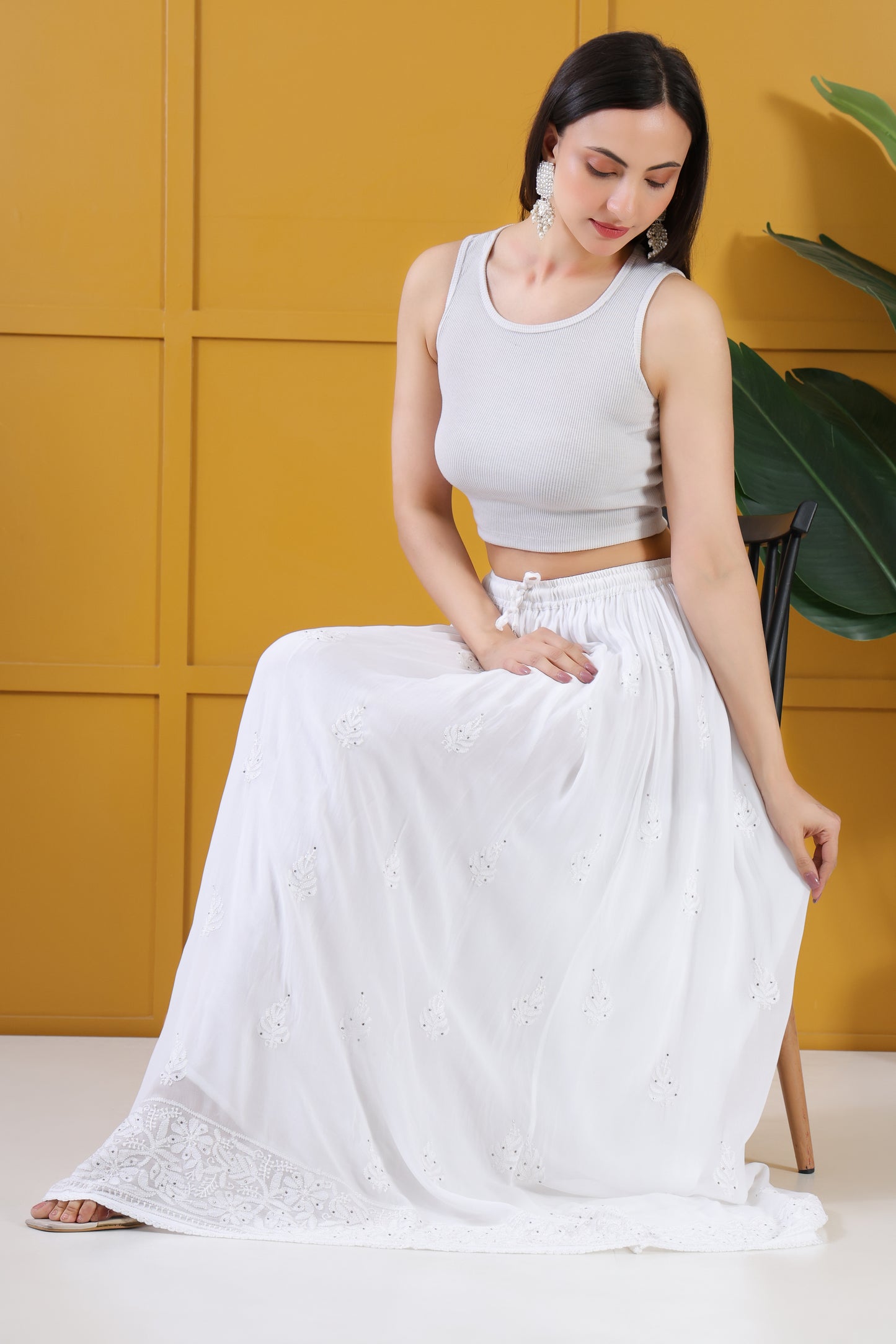 Chikankari Georgette Skirt