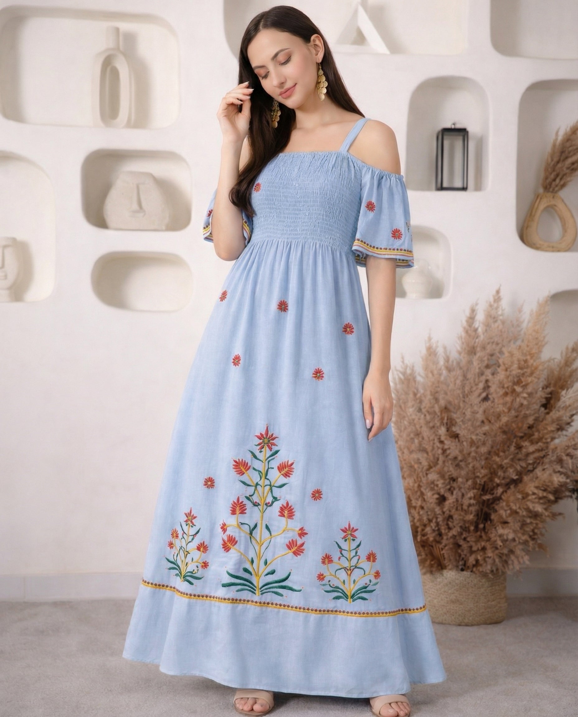 Aira Bloom Chikankari Maxi
