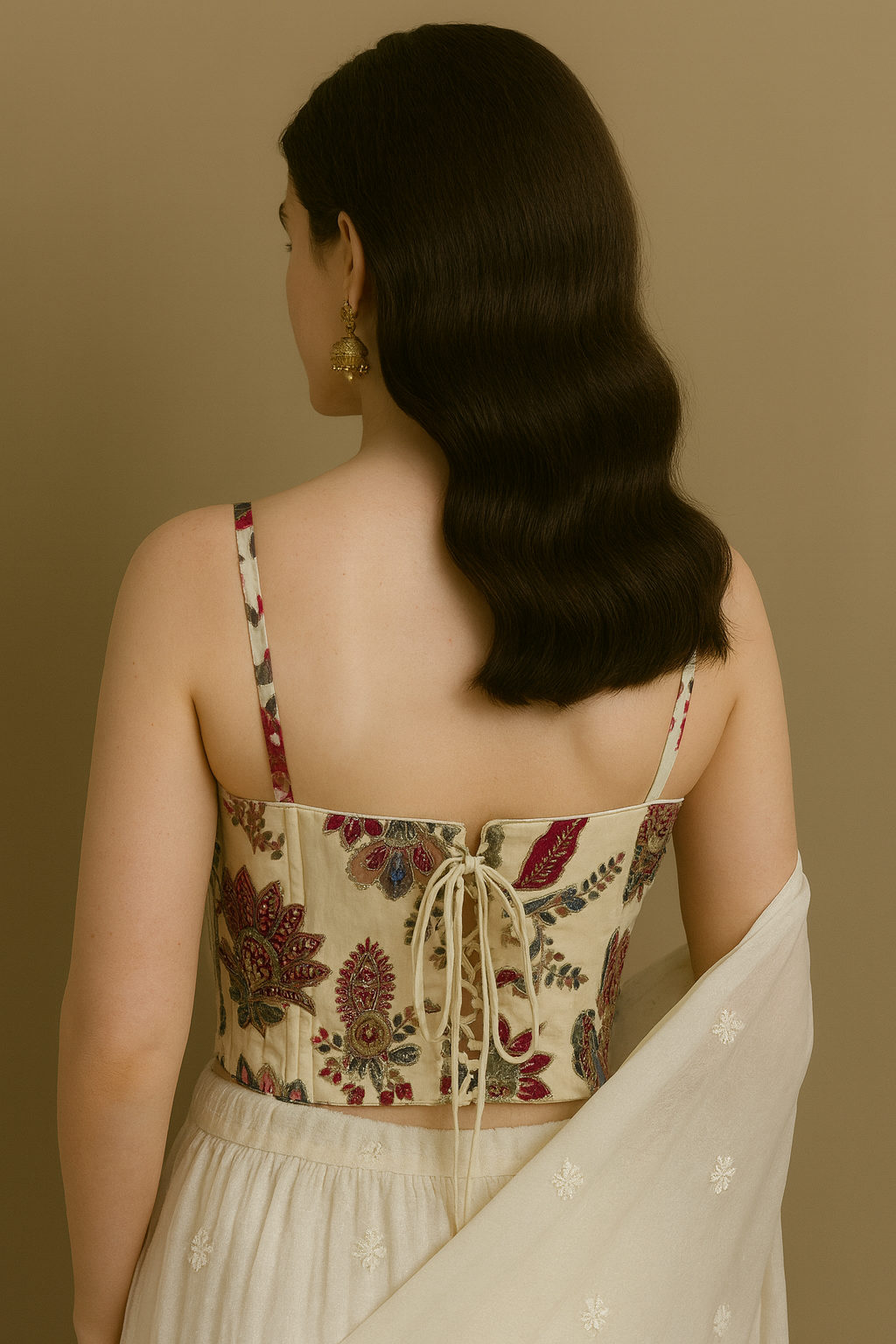 Ivory Bloom Corset Blouse