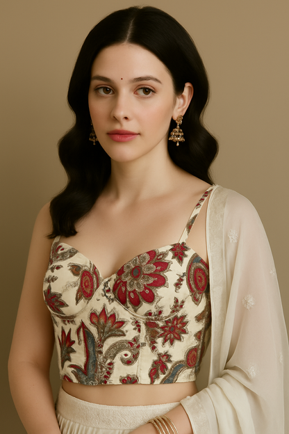 Ivory Bloom Corset Blouse