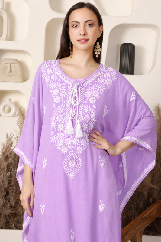 Chikankari Rayon Kaftan