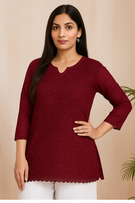 Mehza Chikankari Top