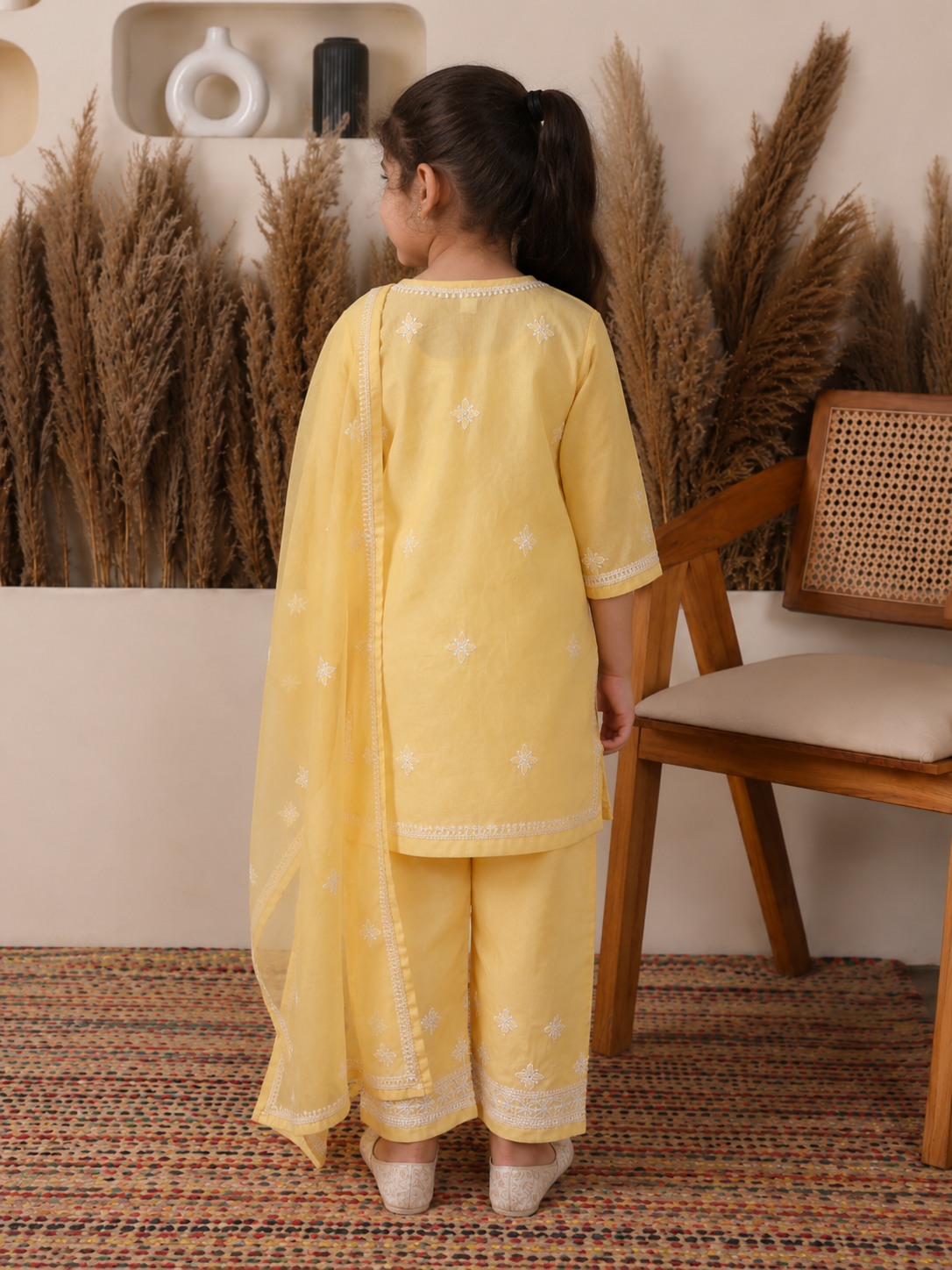 Nazakat Cotton Yellow Suit Set