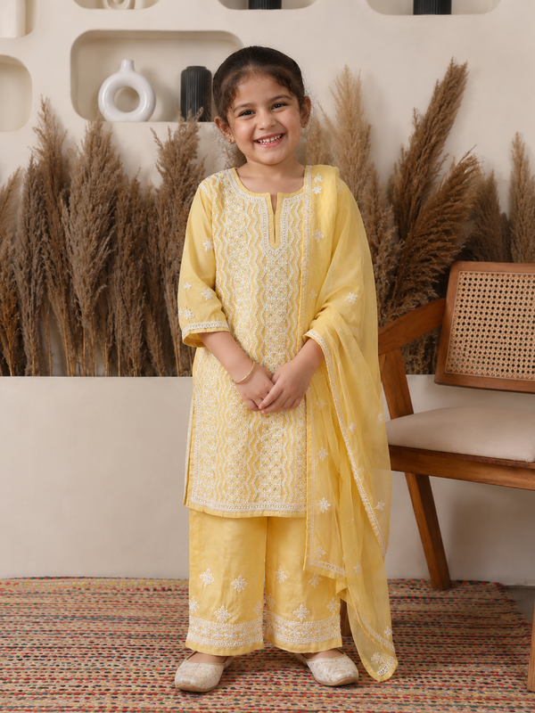 Nazakat Cotton Yellow Suit Set