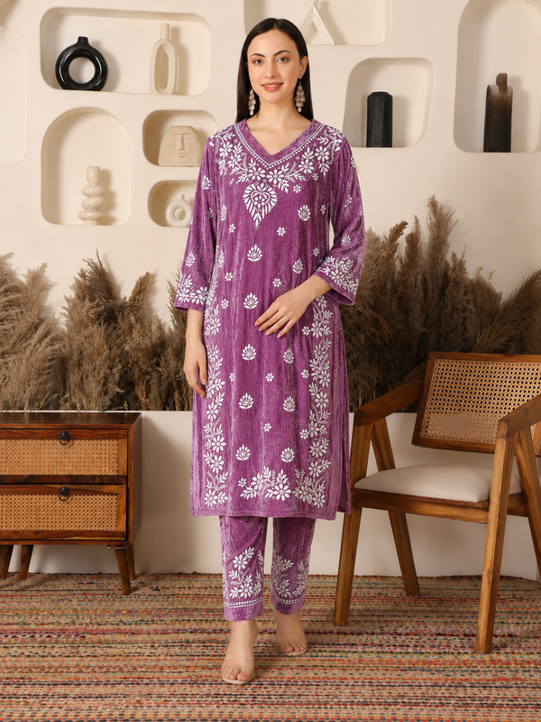 Rivaayat Velvet Purple Co-ord Set