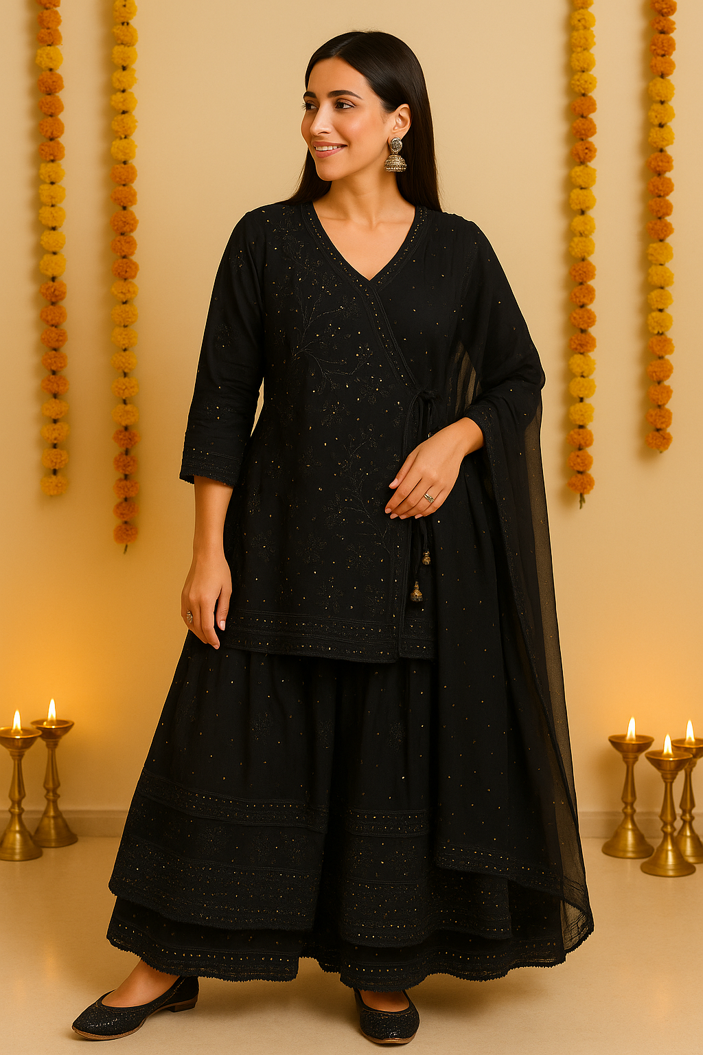 Sitaara Angrakha Sharara Set