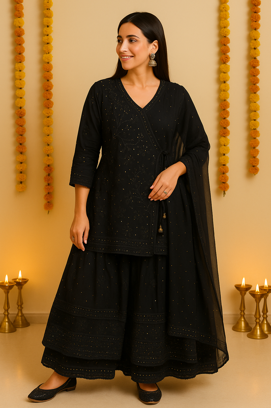 Sitaara Angrakha Sharara Set