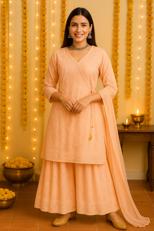 Sitaara Angrakha Sharara Set