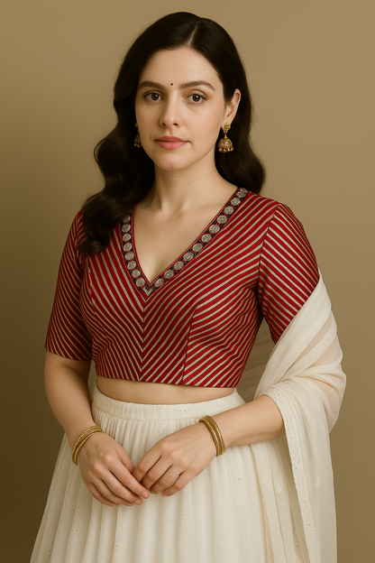 Suhani Red Silk Blouse