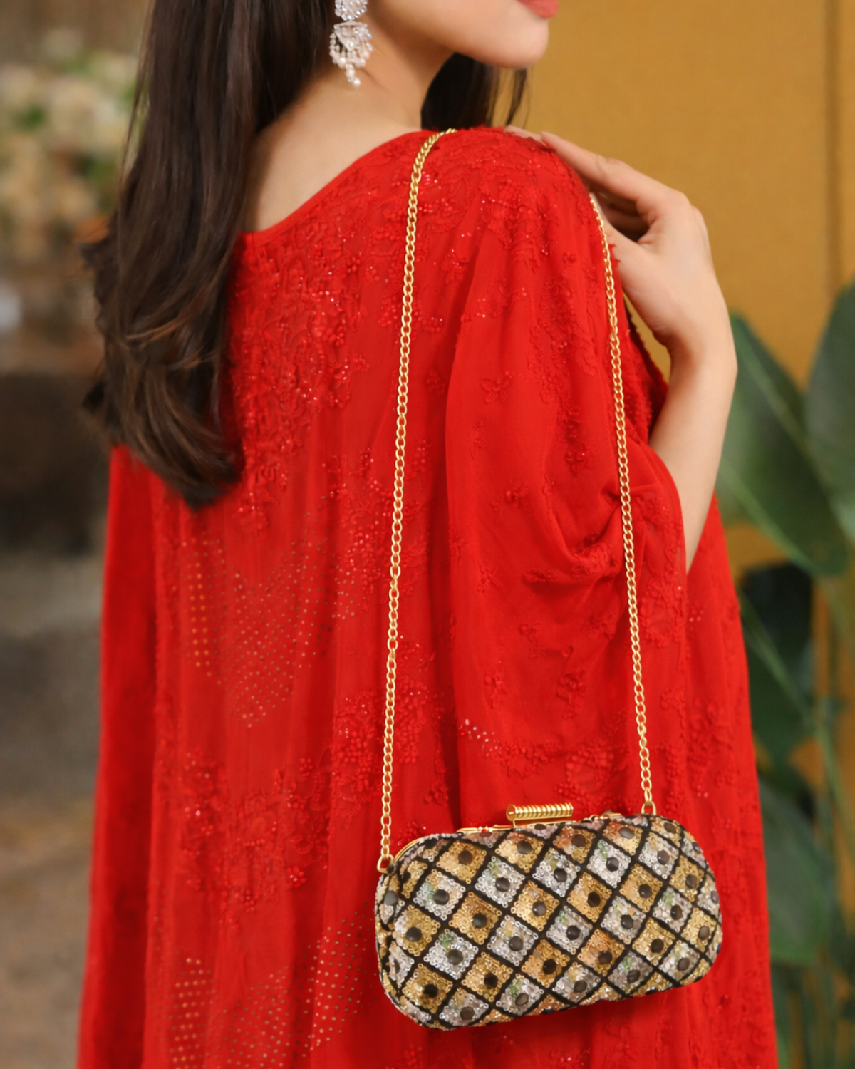 Golden Mosaic Evening Clutch