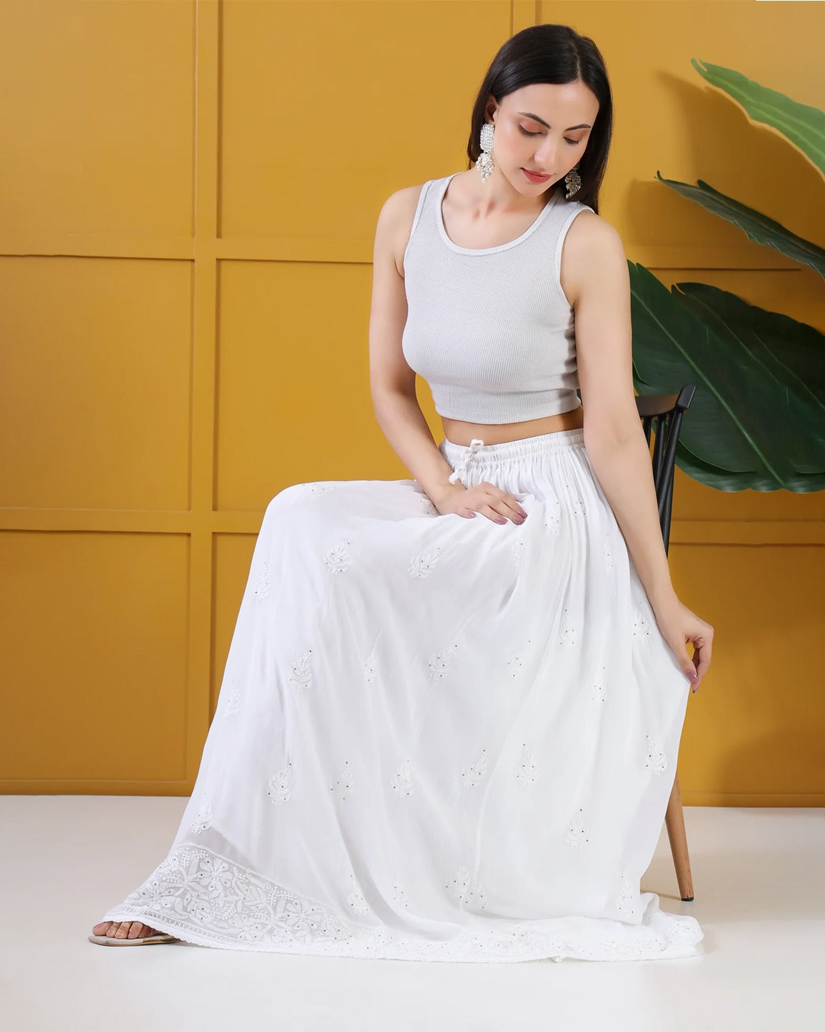Chikankari Georgette Skirt