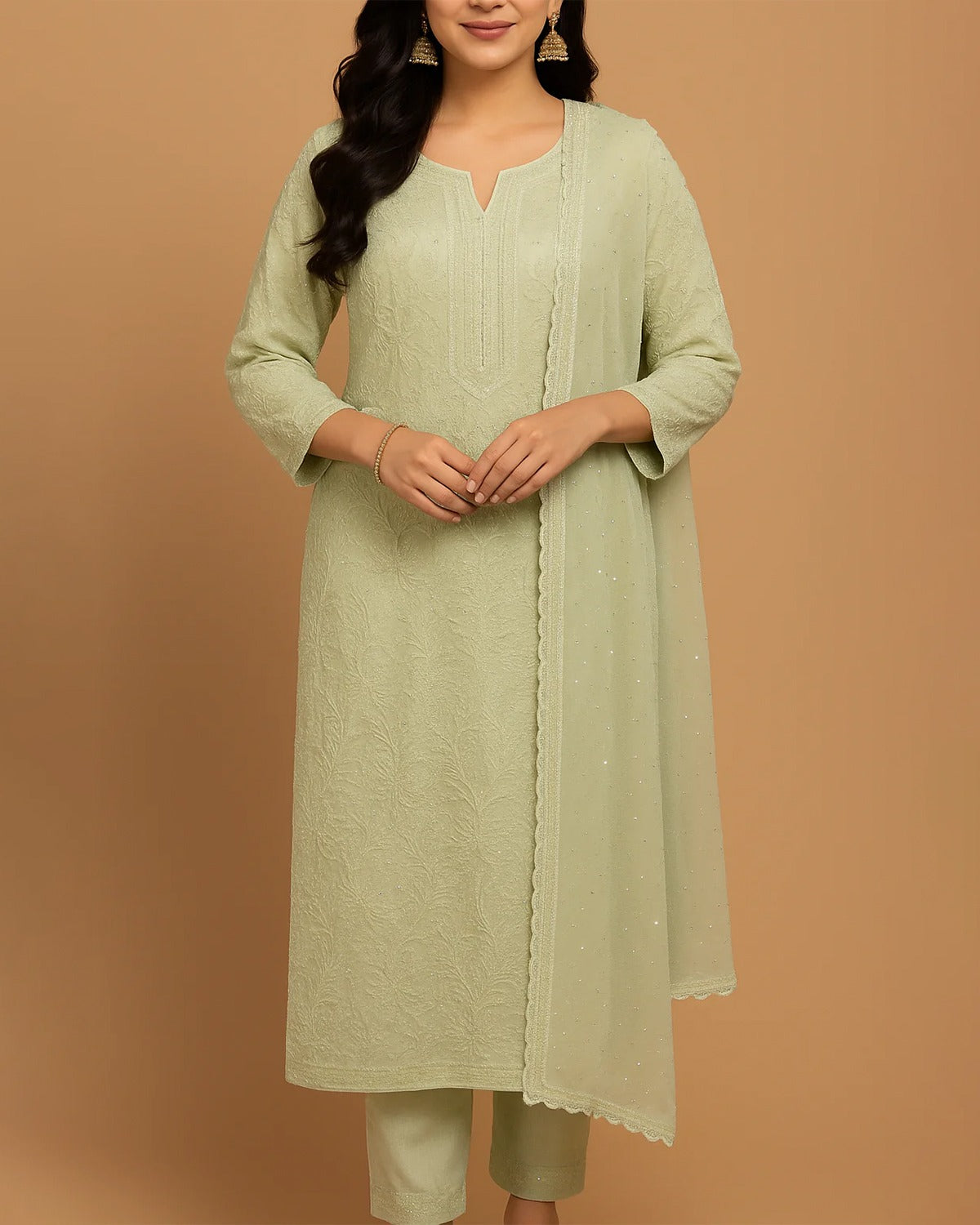 Sage & Shimmer Viscose Sage Suit Set