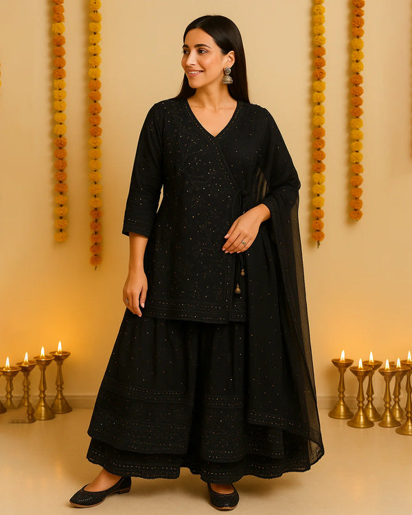 Sitaara Angrakha Sharara Set