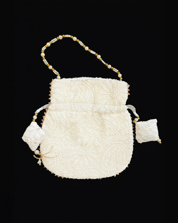 White Georgette Chikankari Batua