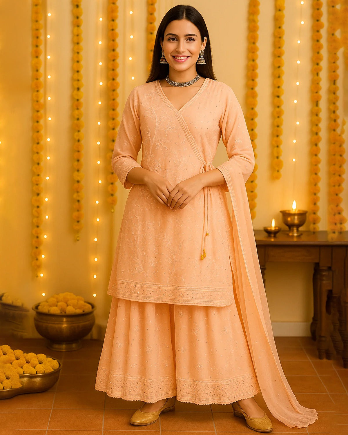 Sitaara Angrakha Sharara Set