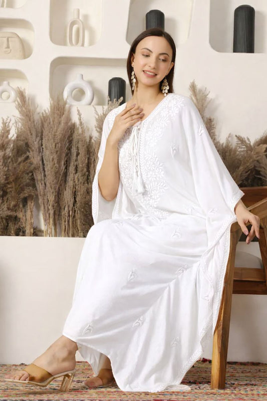 Chikankari Rayon Kaftan