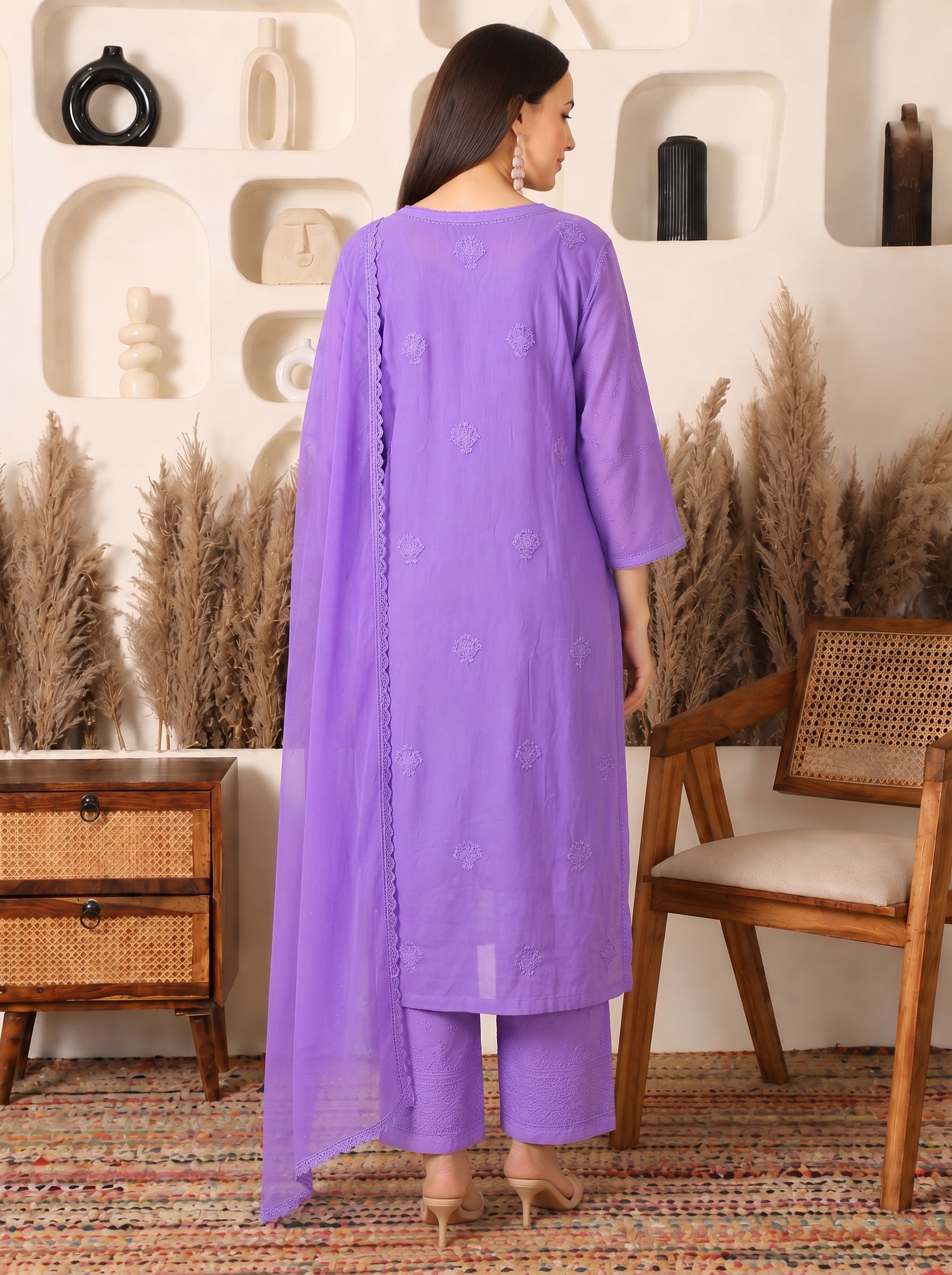 Falak Viscose Lavender Suit Set