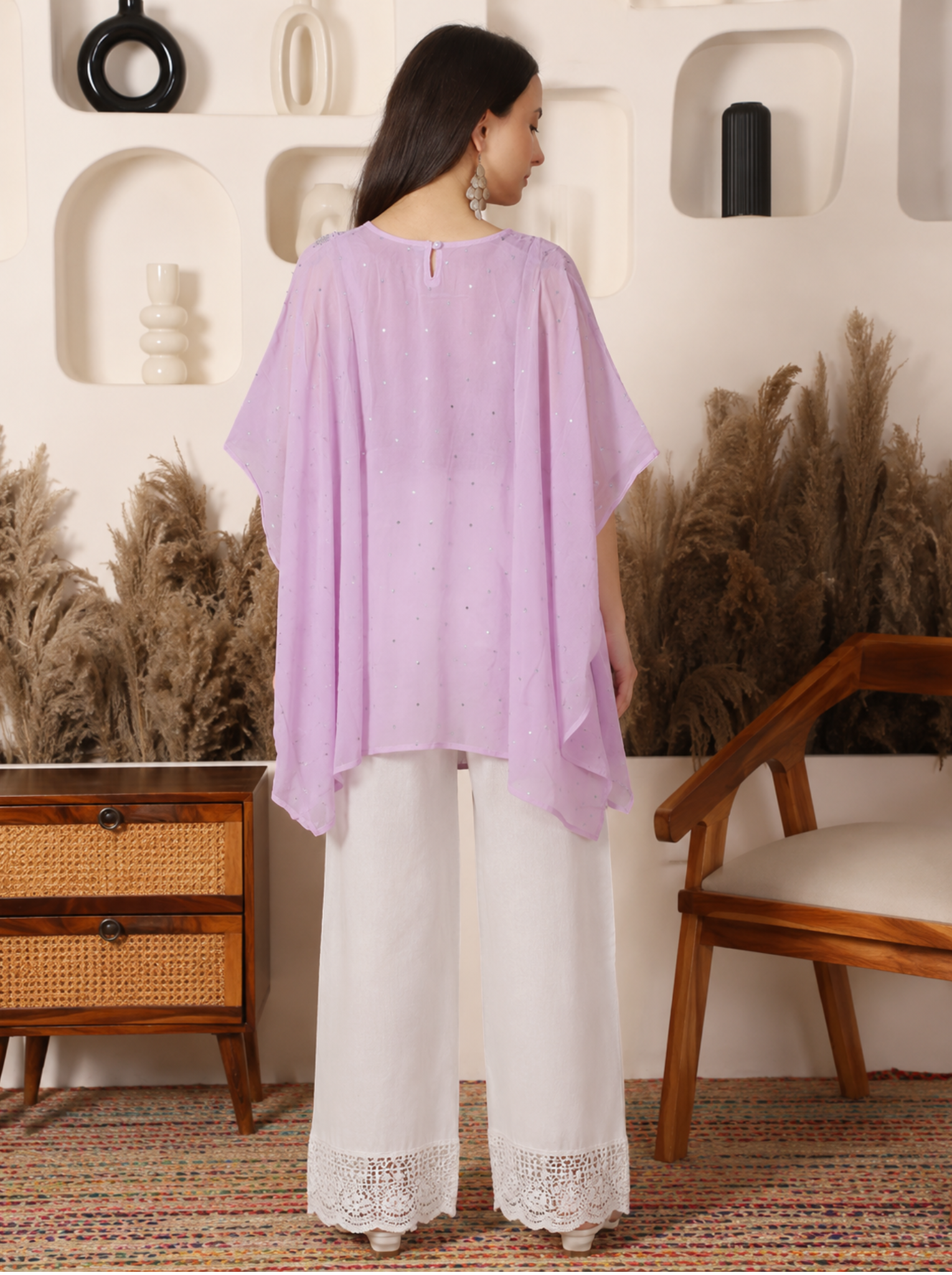 Gulzaar Viscose Pink Kaftan