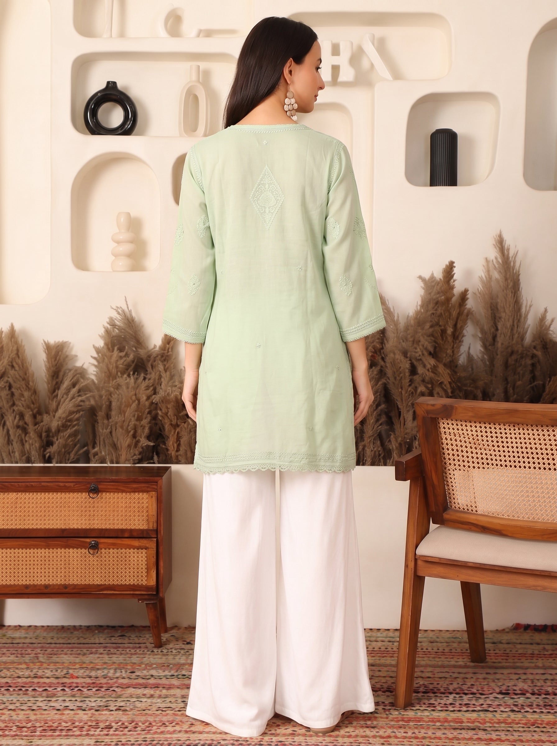 Avira Georgette Pastel Green Kurta