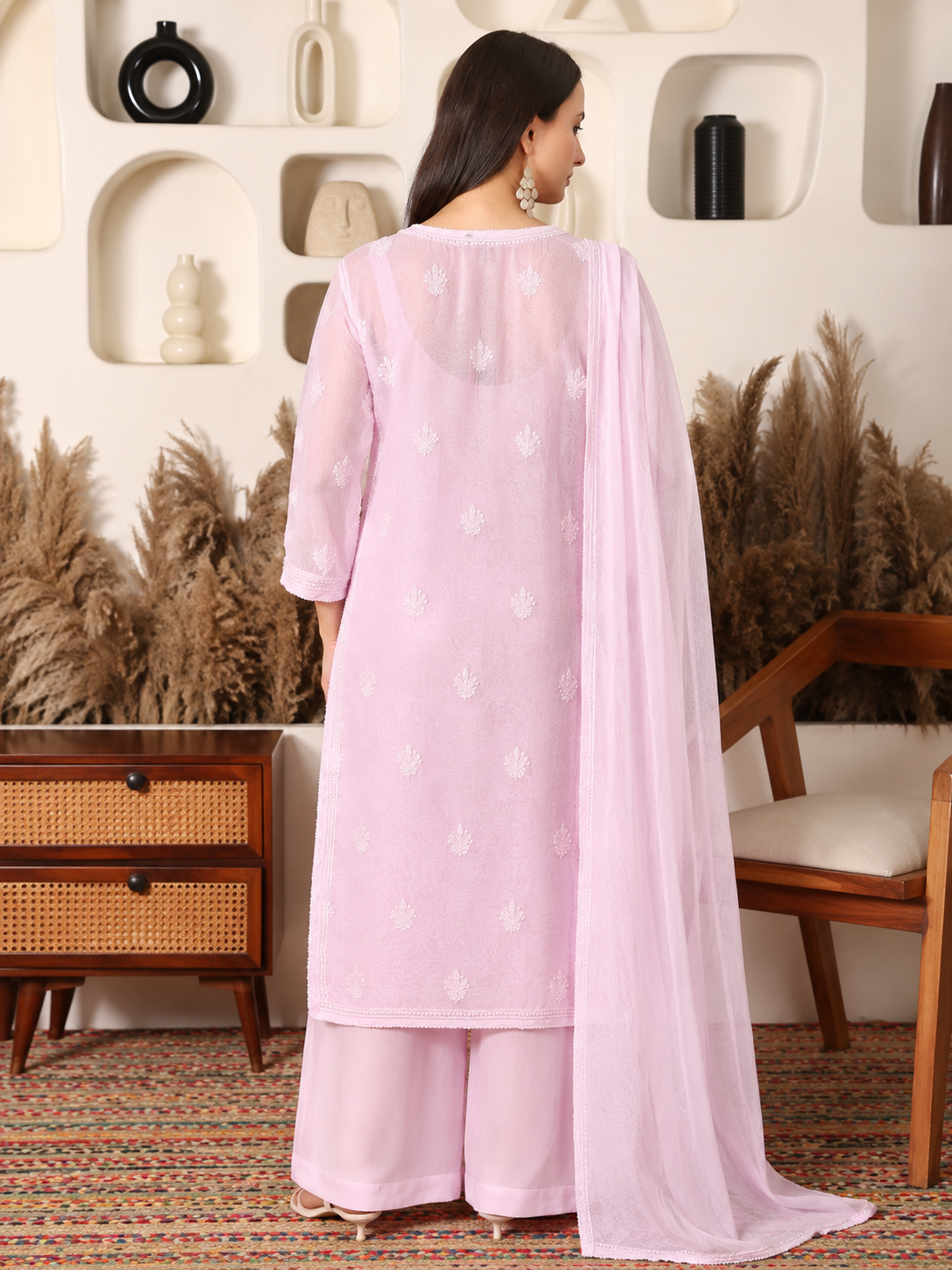 Nazaakat Shimmer Viscose Pink Suit Set