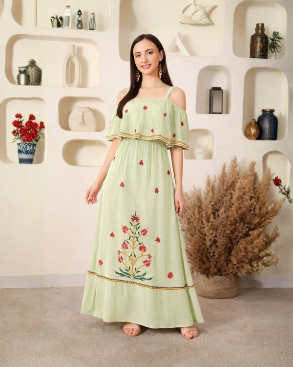 The Meadow Chikankari Maxi