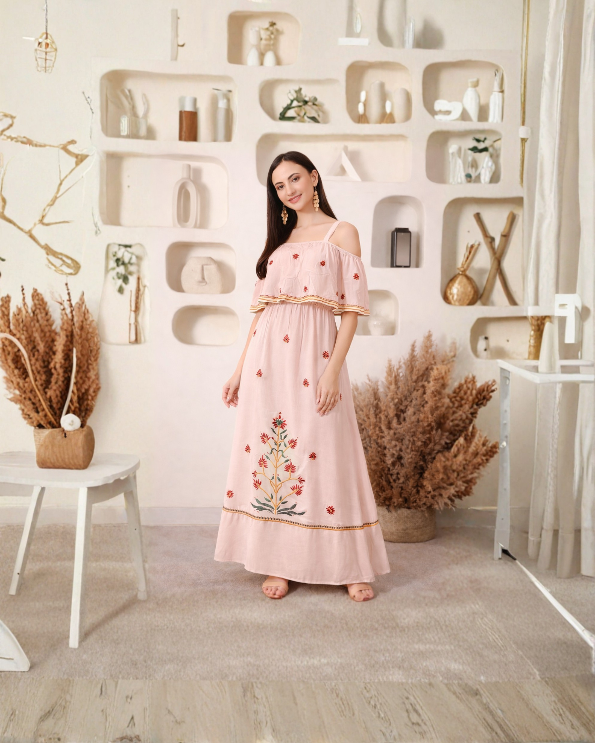 The Meadow Chikankari Maxi