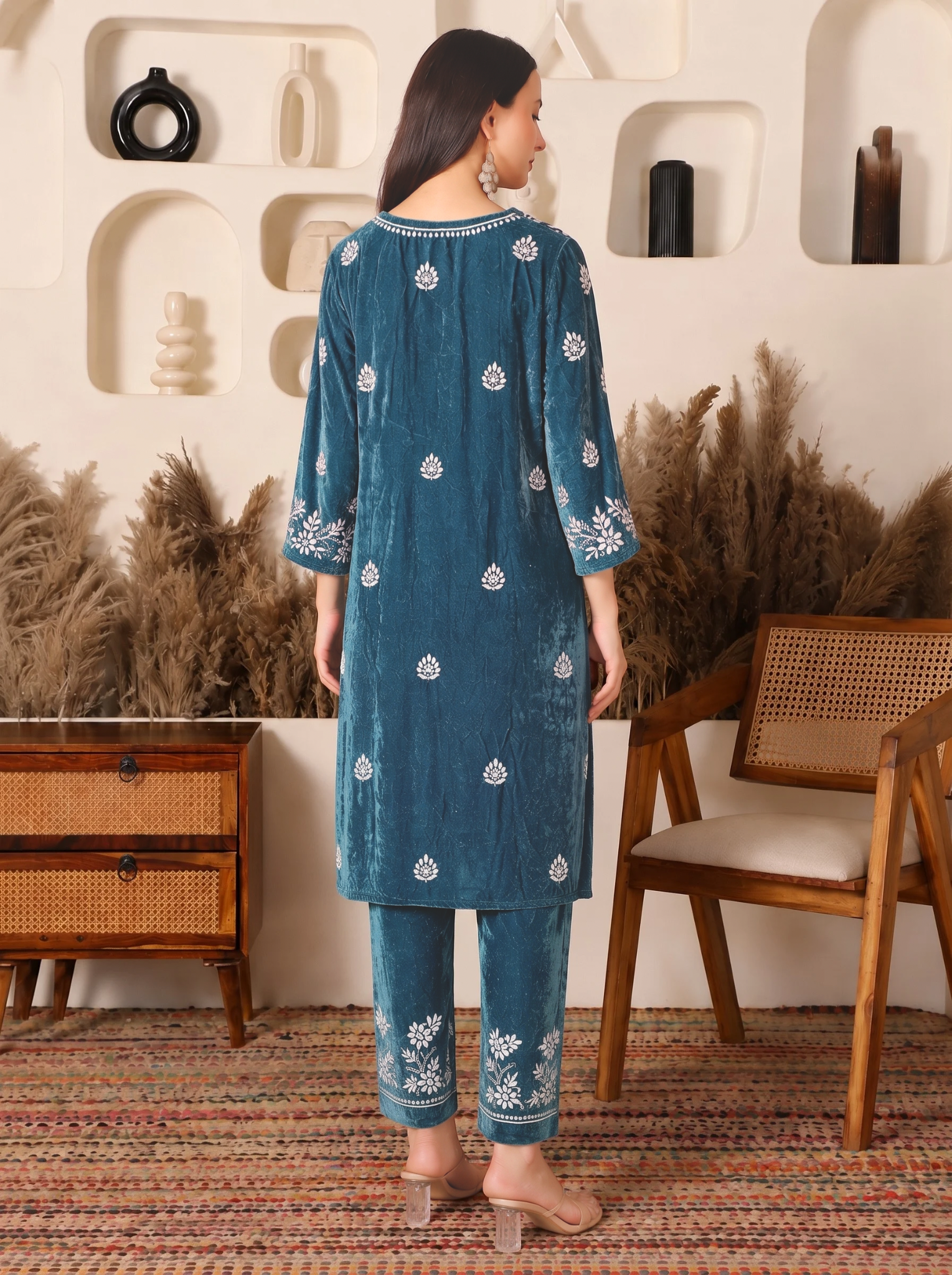 Rivaayat Velvet Teal Co-ord Set
