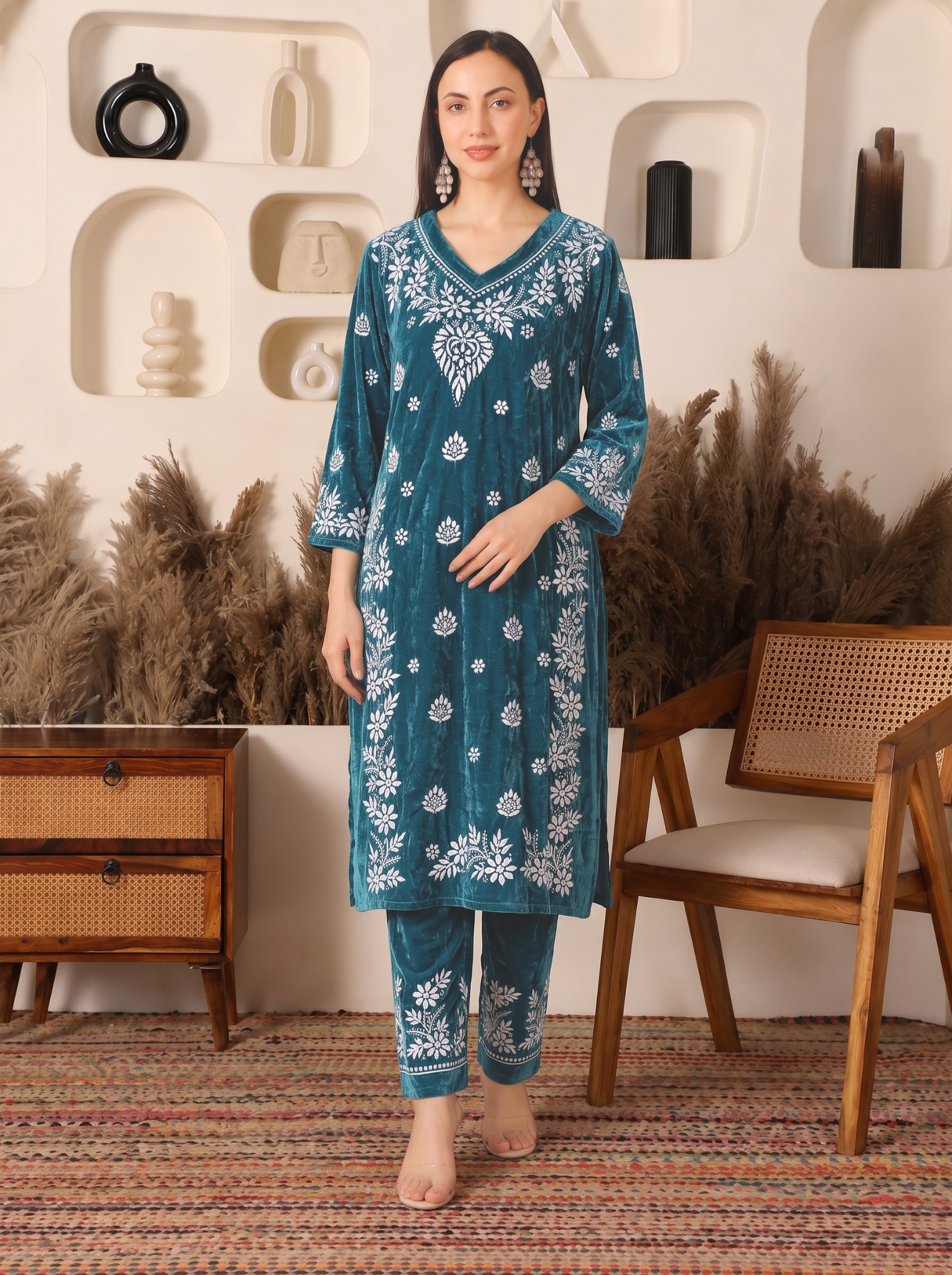 Rivaayat Velvet Teal Co-ord Set