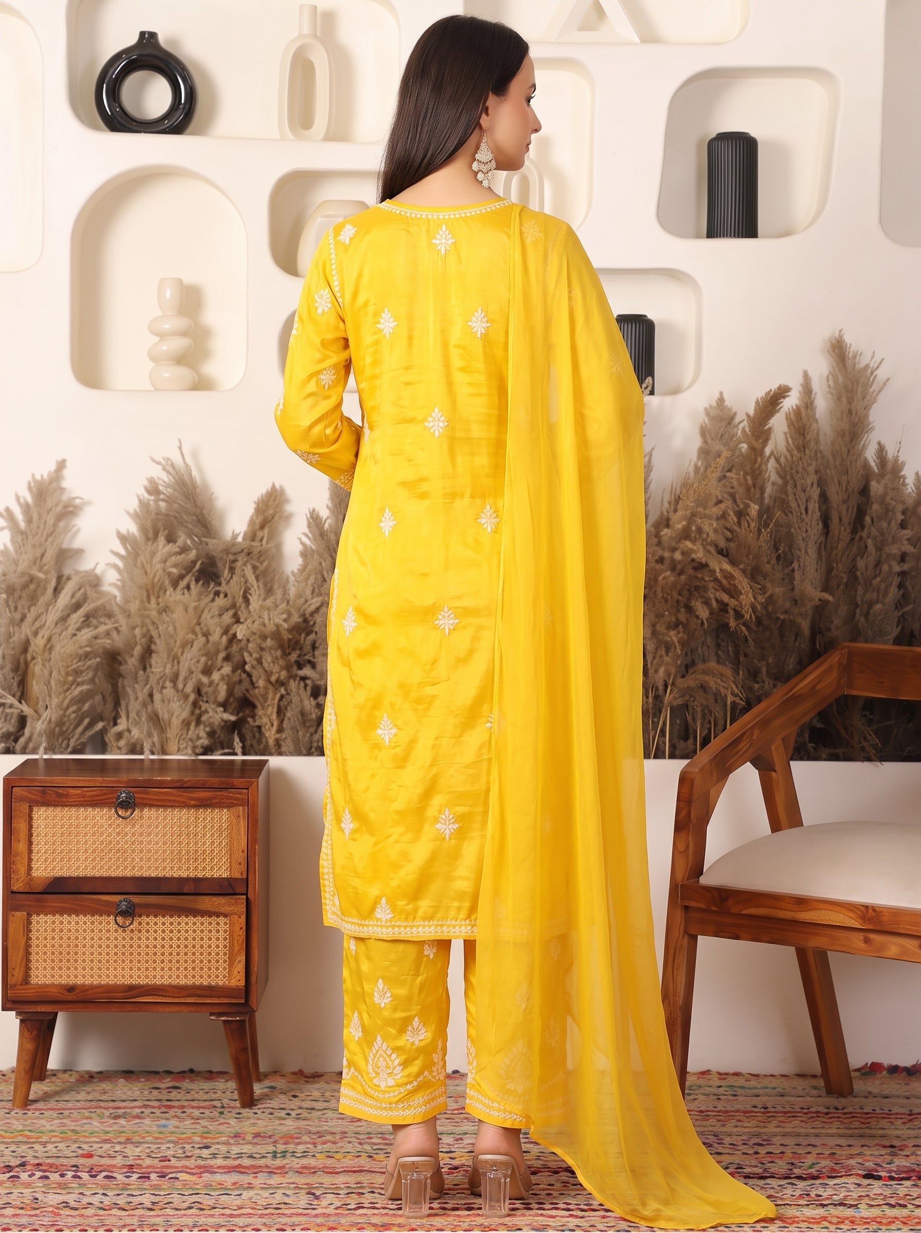 Makhmal Modal Yellow Suit Set